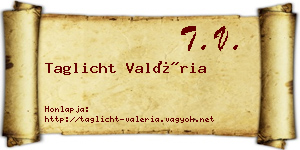 Taglicht Valéria névjegykártya